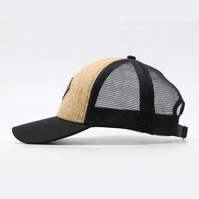 Cork front trucker cap- Black